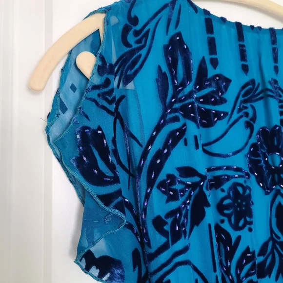 Hale Bob Velvet Print Silk Blend Dress Size X-Small - Picture 15 of 16